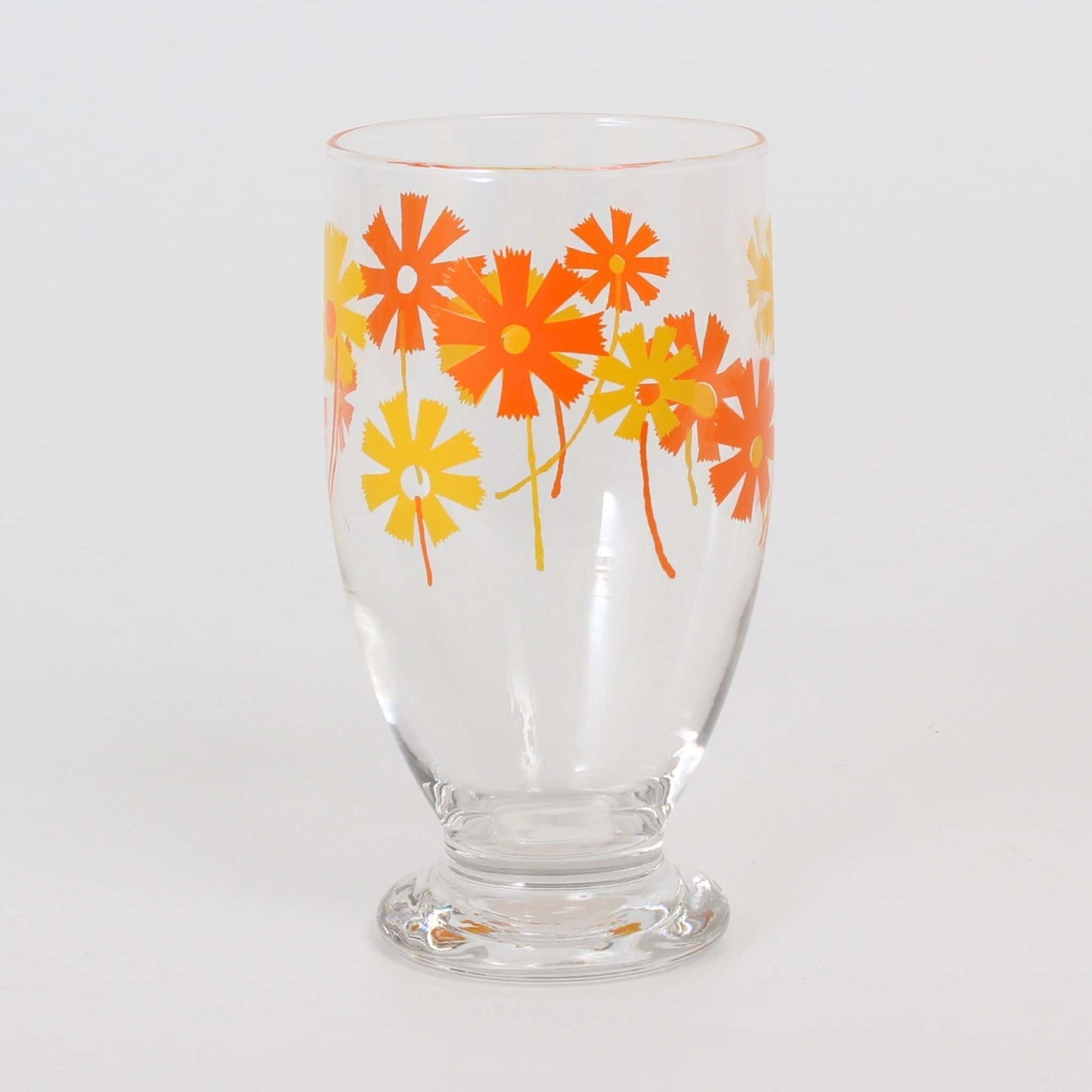 Retro Stemmed Glass – Orange Floral