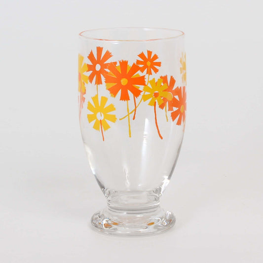 Retro Stemmed Glass – Orange Floral