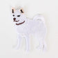 White Shiba Inu Embroidered Iron-On Patch | Made in Japan