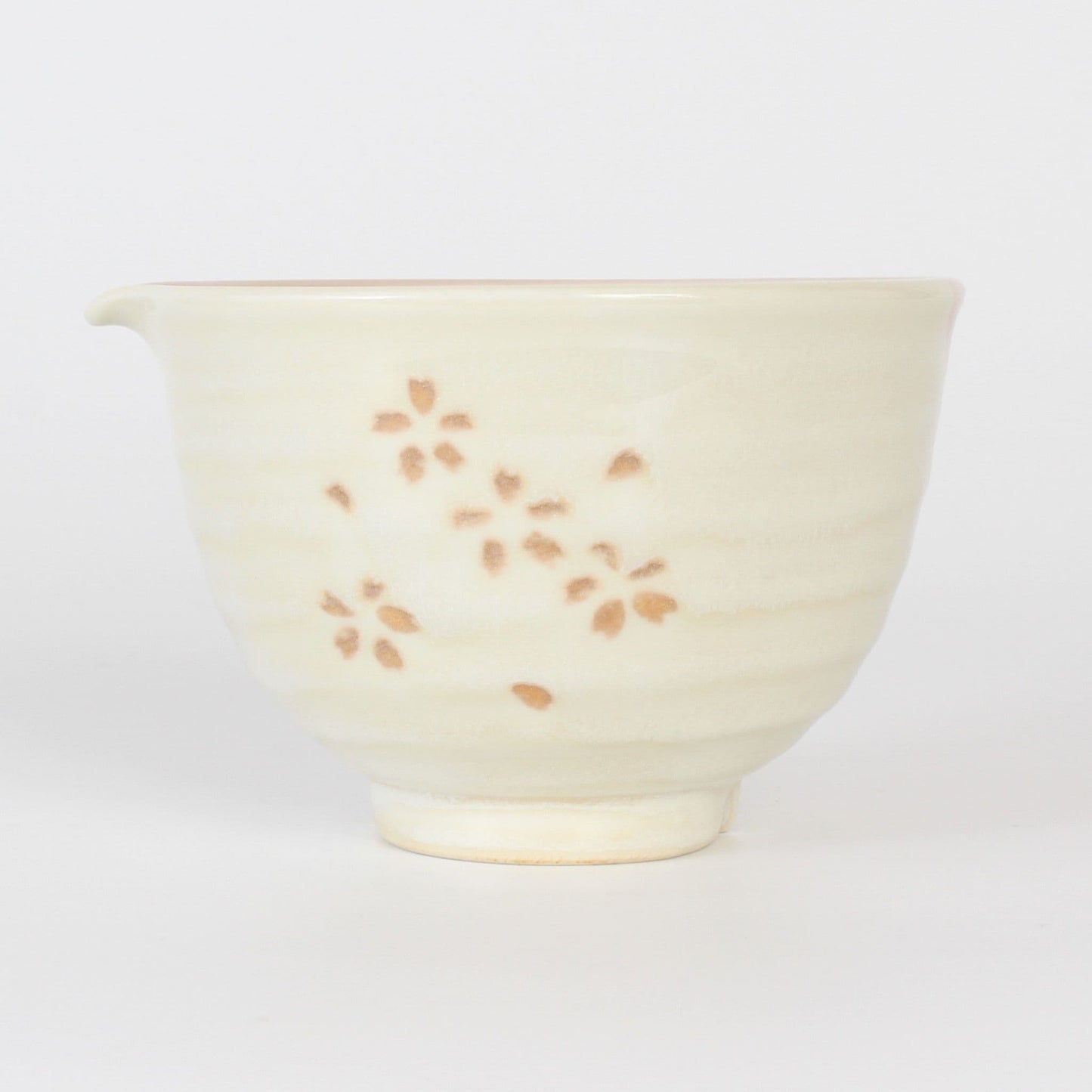 Matcha Latte Bowl with Pouring Spout | Kasumi Sakura | Mino Ware | Made in Japan