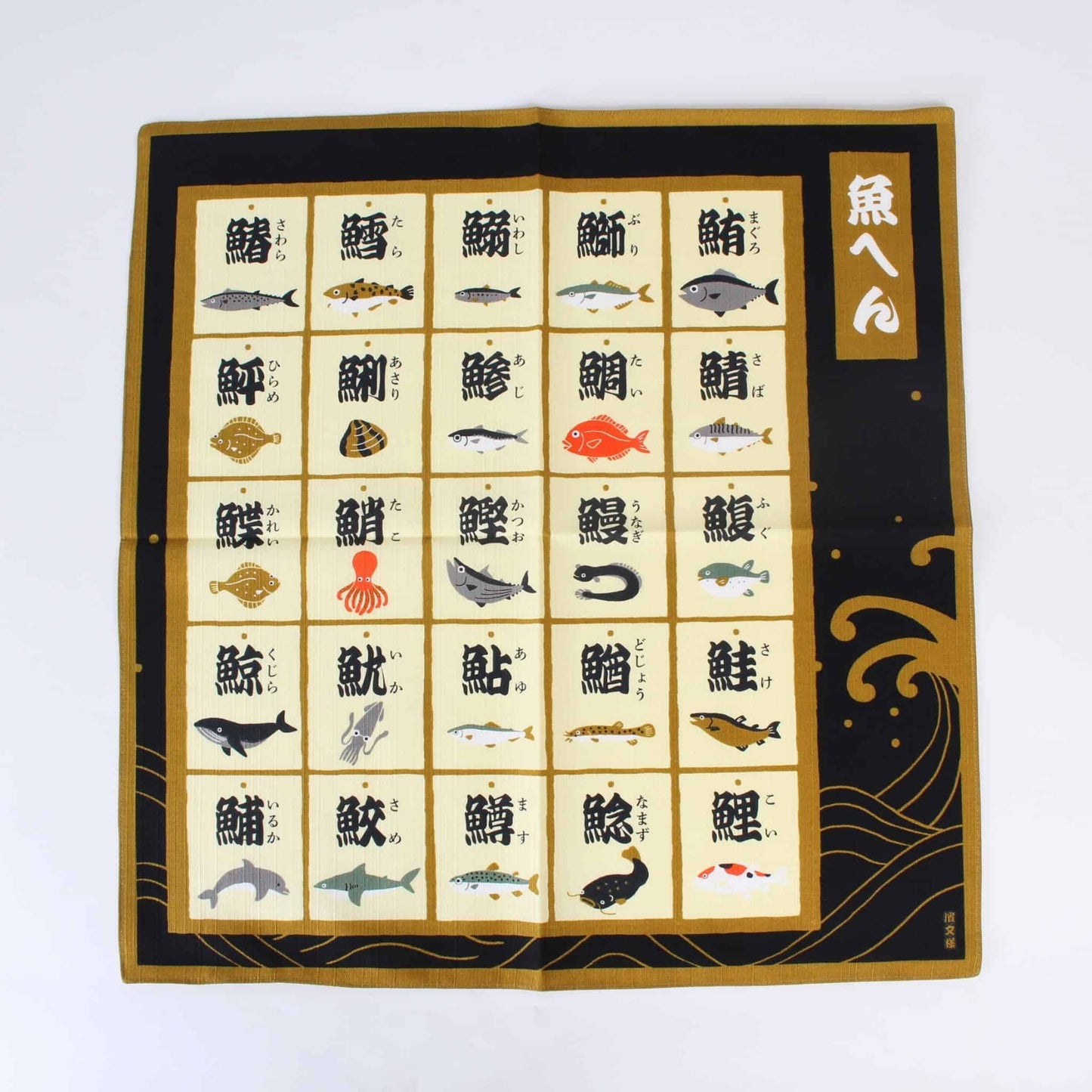 Small Furoshiki - Kanji Characters Sakana-Hen