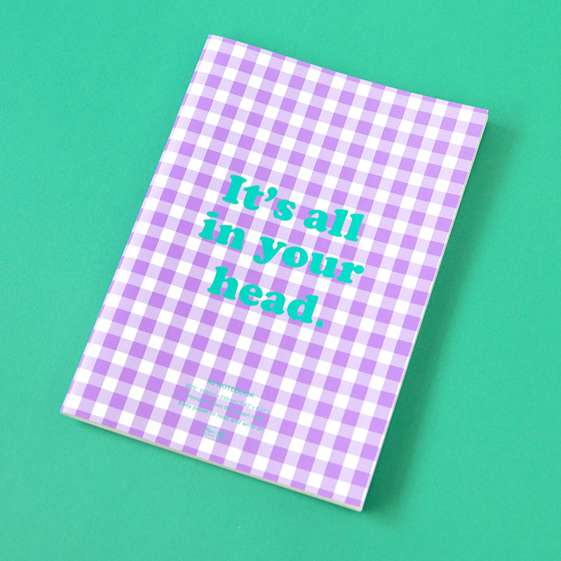 A5 Notebook – Cheer Me Up | Purple Gingham Check