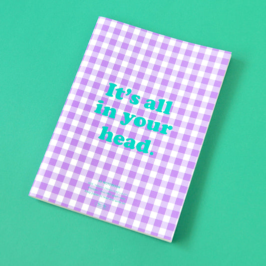 A5 Notebook – Cheer Me Up | Purple Gingham Check
