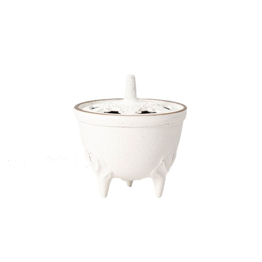 Cast Iron Incense Burner - Snow/White