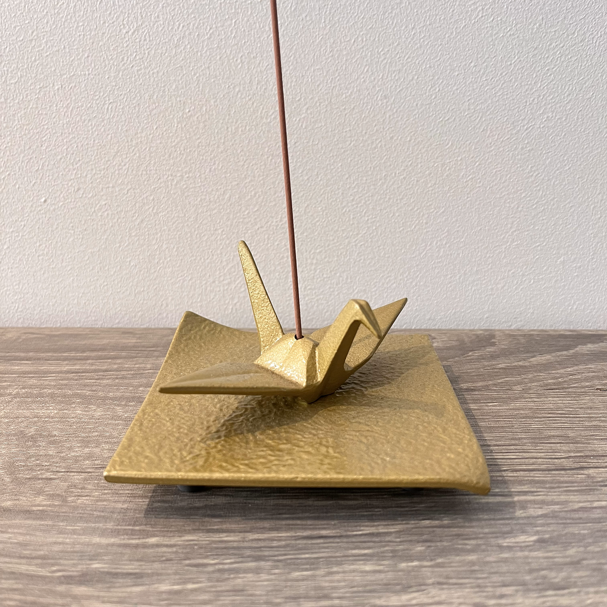Cast Iron Incense Holder - Crane Yellow