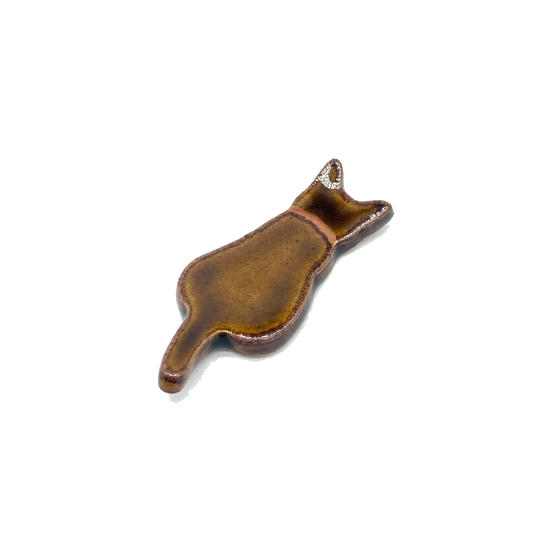 Chopstick Holder - Sitting Cat Brown