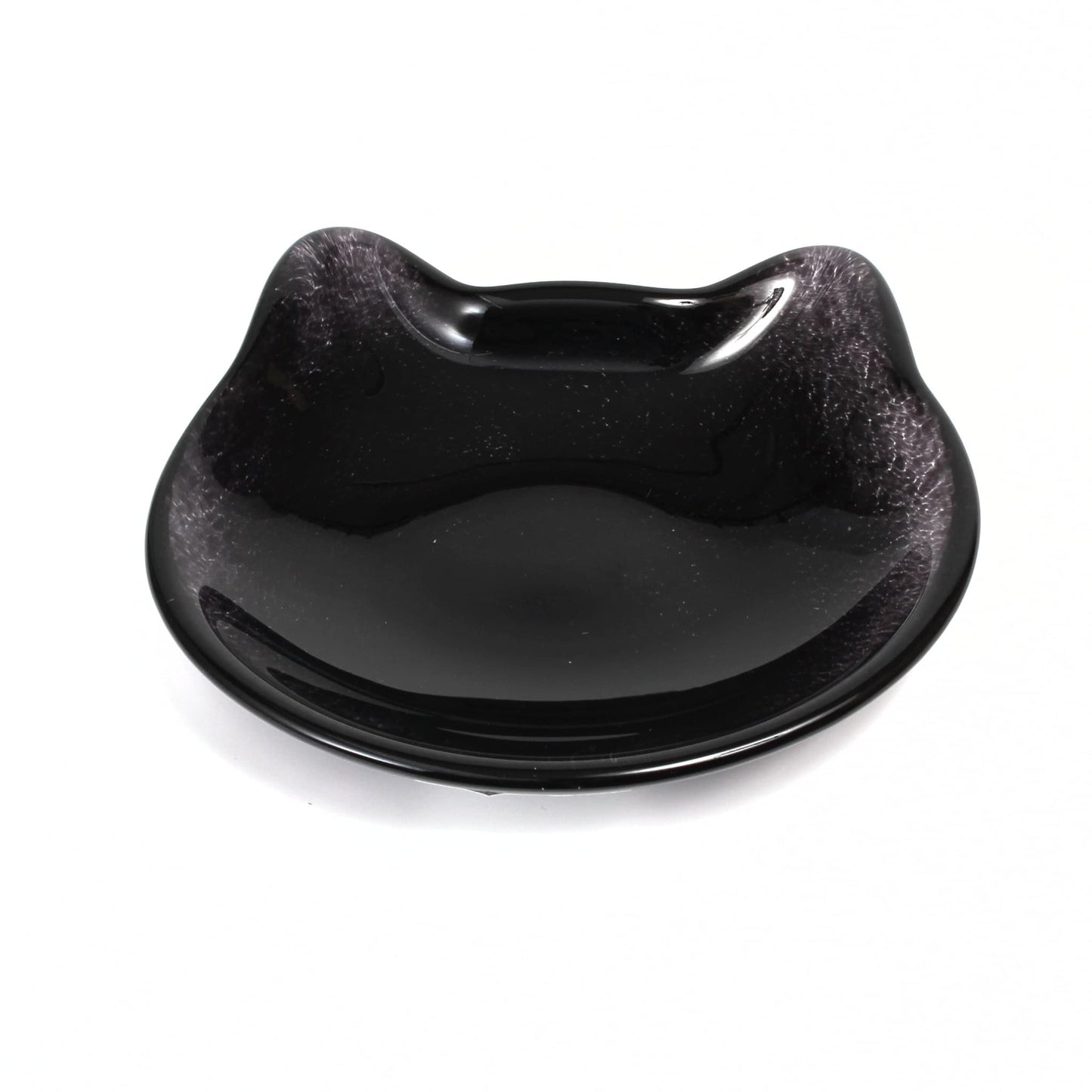 Japanese Glass Cat Plate – Black Neko | Made in Japan