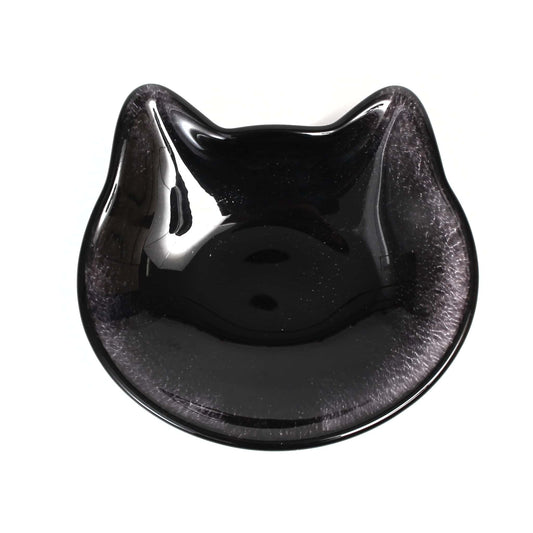 Japanese Glass Cat Plate – Black Neko | Made in Japan