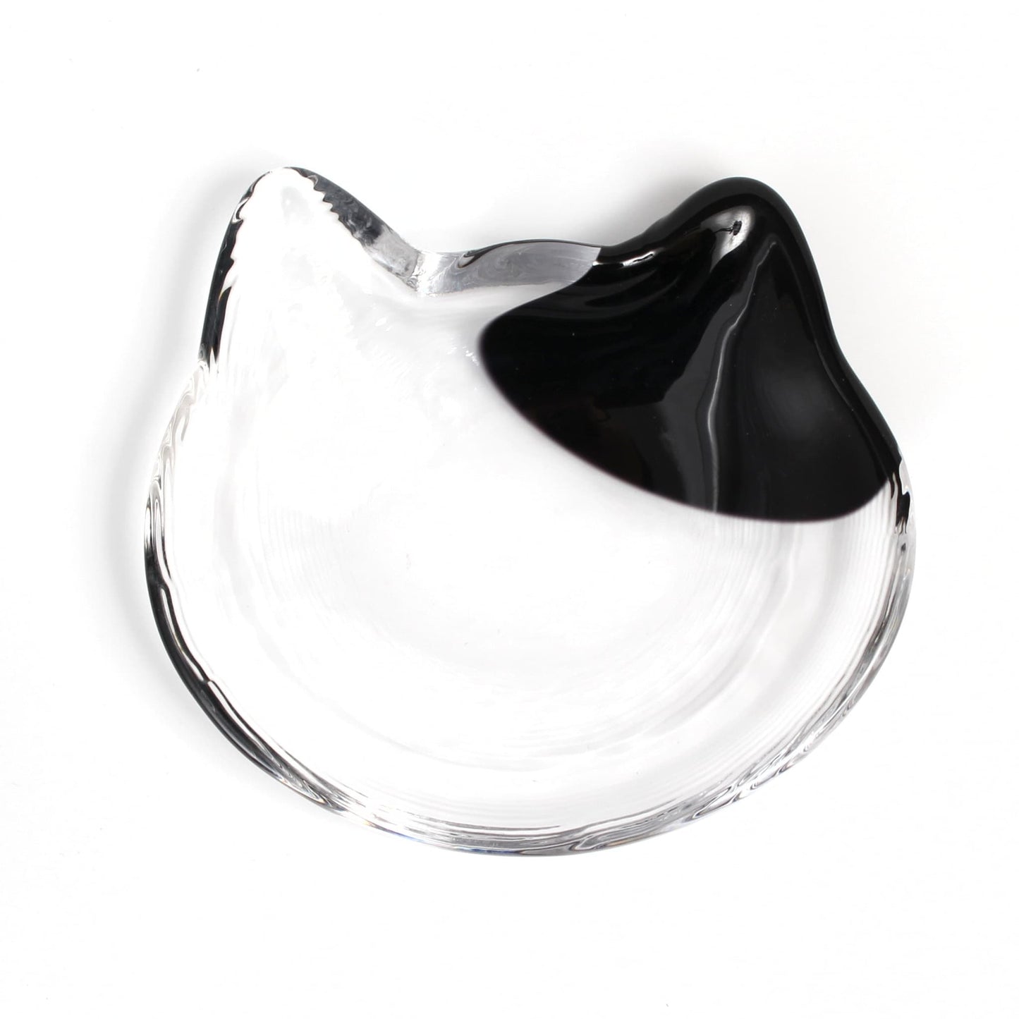 Japanese Glass Cat Plate – Mike Neko Black | Made in Japan