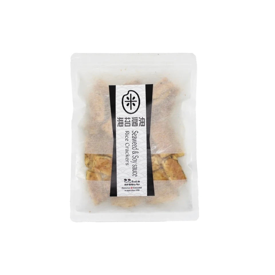 Japanese Rice Crackers - Senbei Seaweed & Soy Sauce 80g