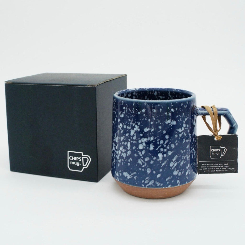 CHIPS Mug - Splash Navy White (Japanese Pottery)