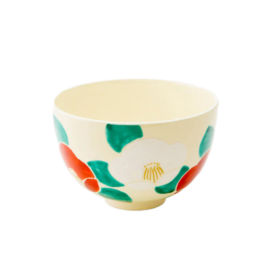 Matcha Bowl - Red and White Camelia