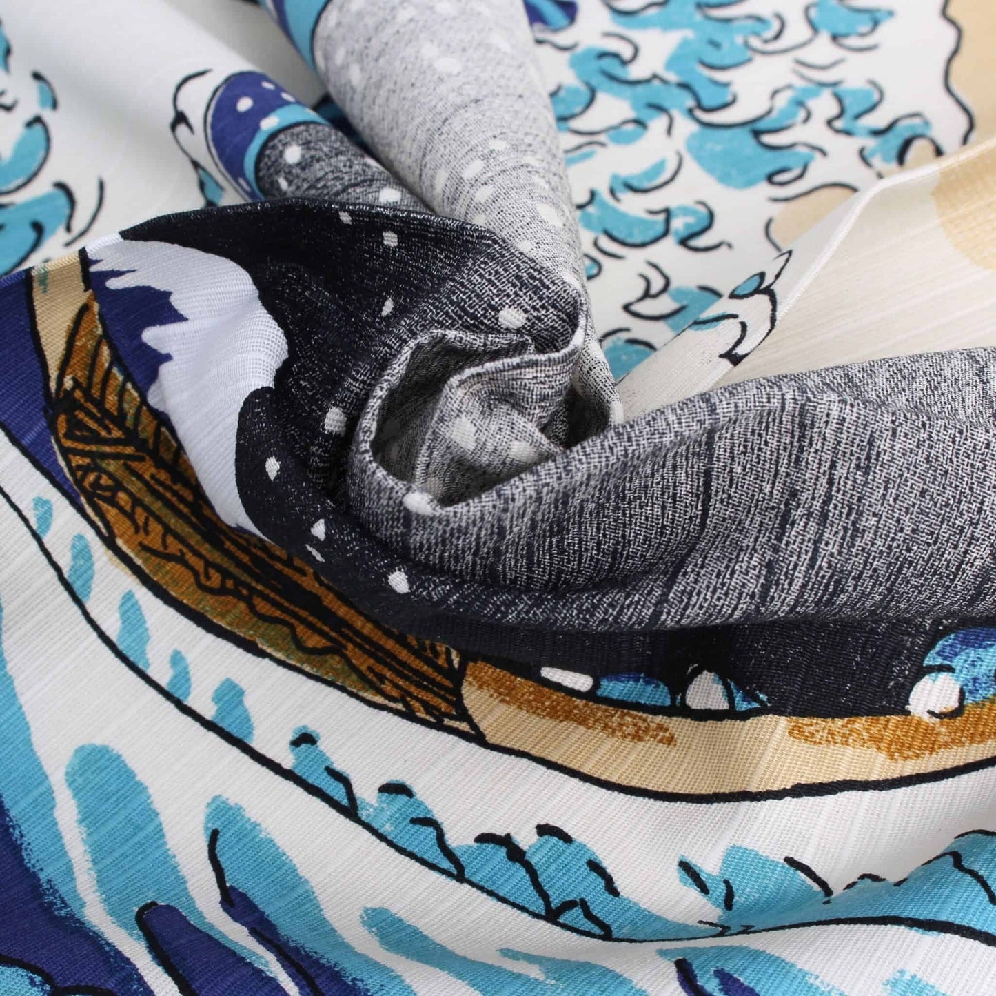 Small Furoshiki - Hokusai Mameshiba and Wave