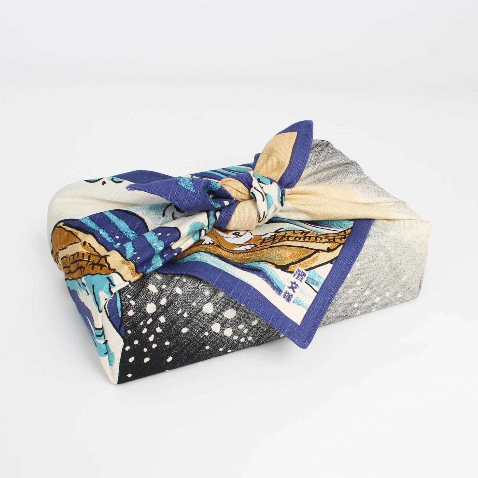 Small Furoshiki - Hokusai Mameshiba and Wave