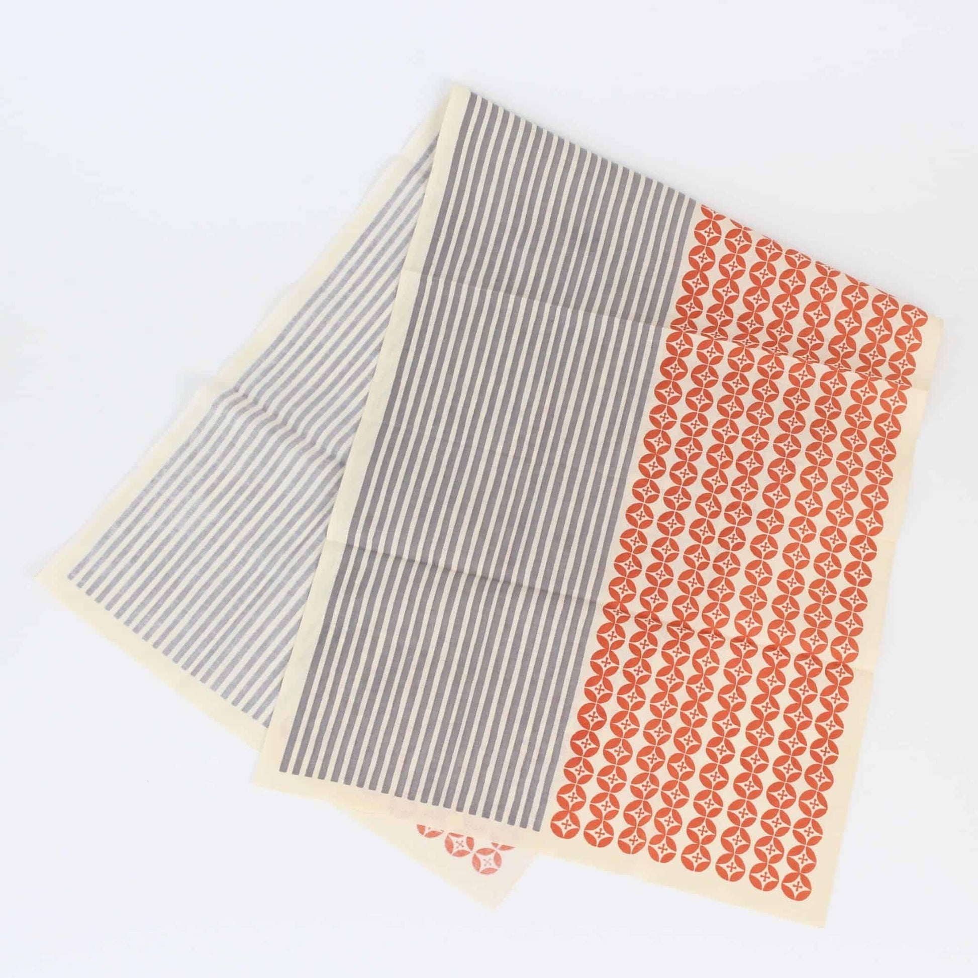 Tenugui Towel - Flowers and Stripes