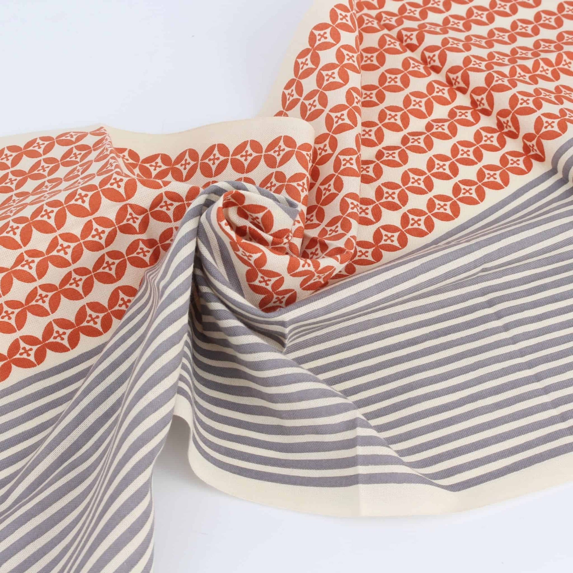 Tenugui Towel - Flowers and Stripes