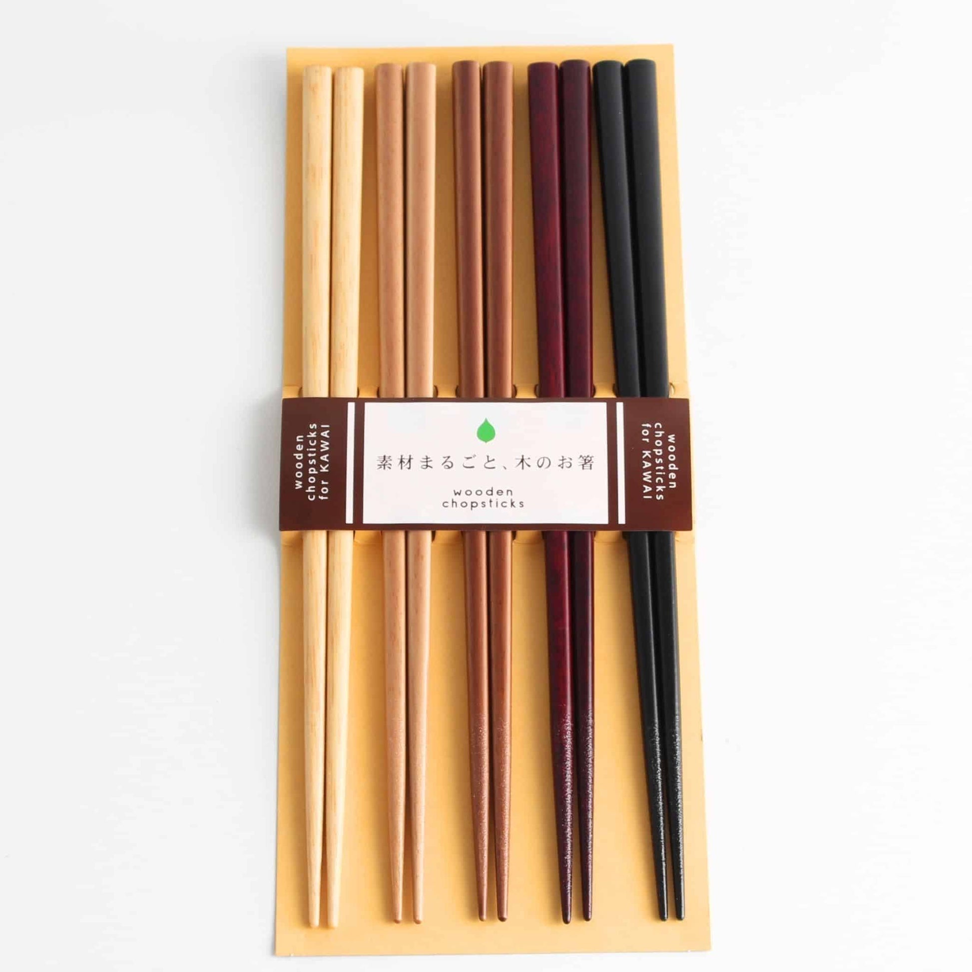 Chopstick Set - Natural Wood 5P