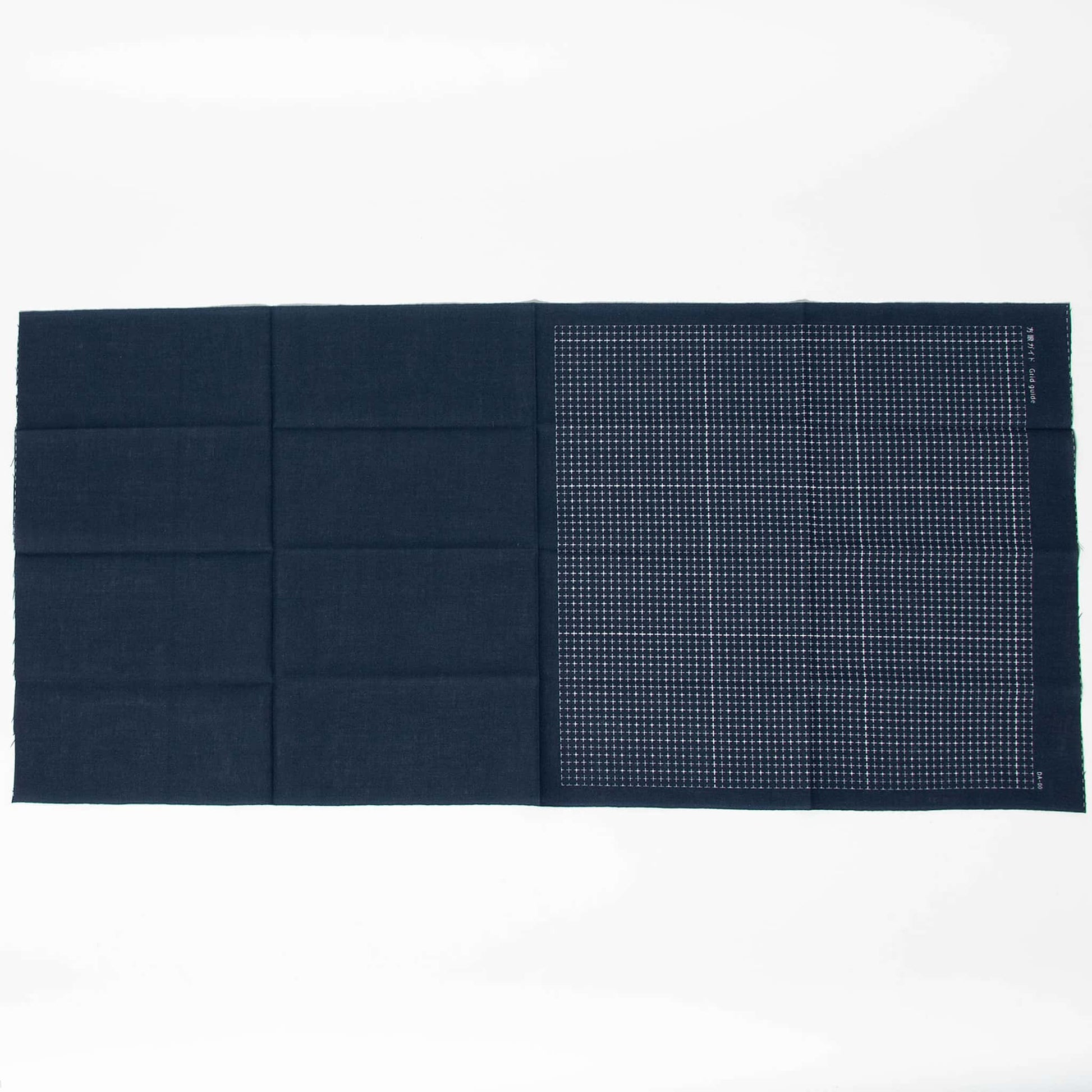 Sashiko Tea Towel 34x34cm - Gridded Pattern Cloth (Navy)