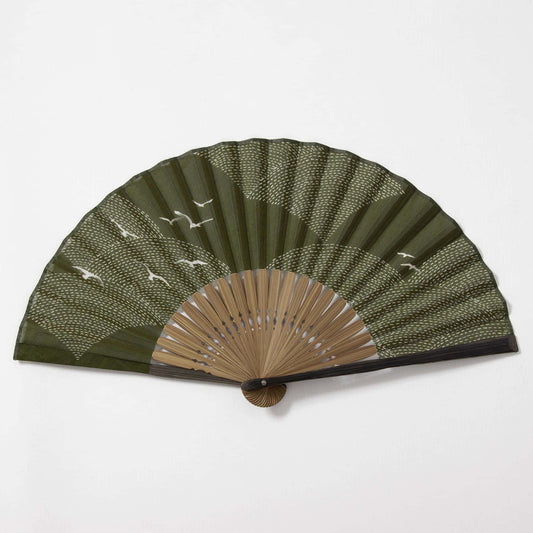 Folding Fan - Ocean Kahki