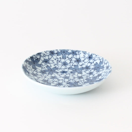 Small Plate Indigo Cherry Blossoms
