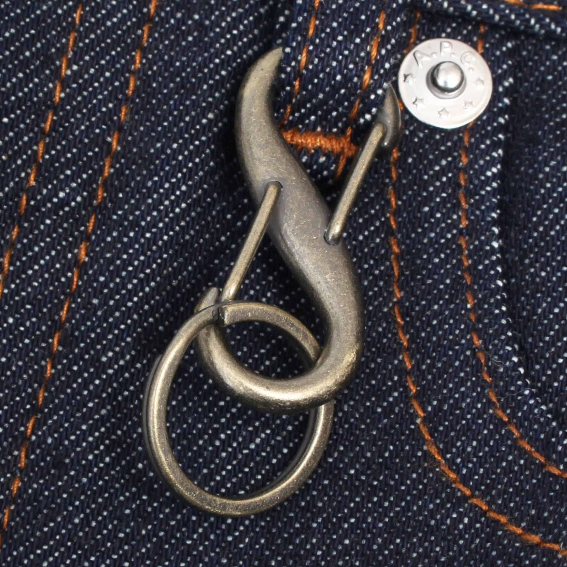 Double S Snap Spring Carabiner Key Ring Gold