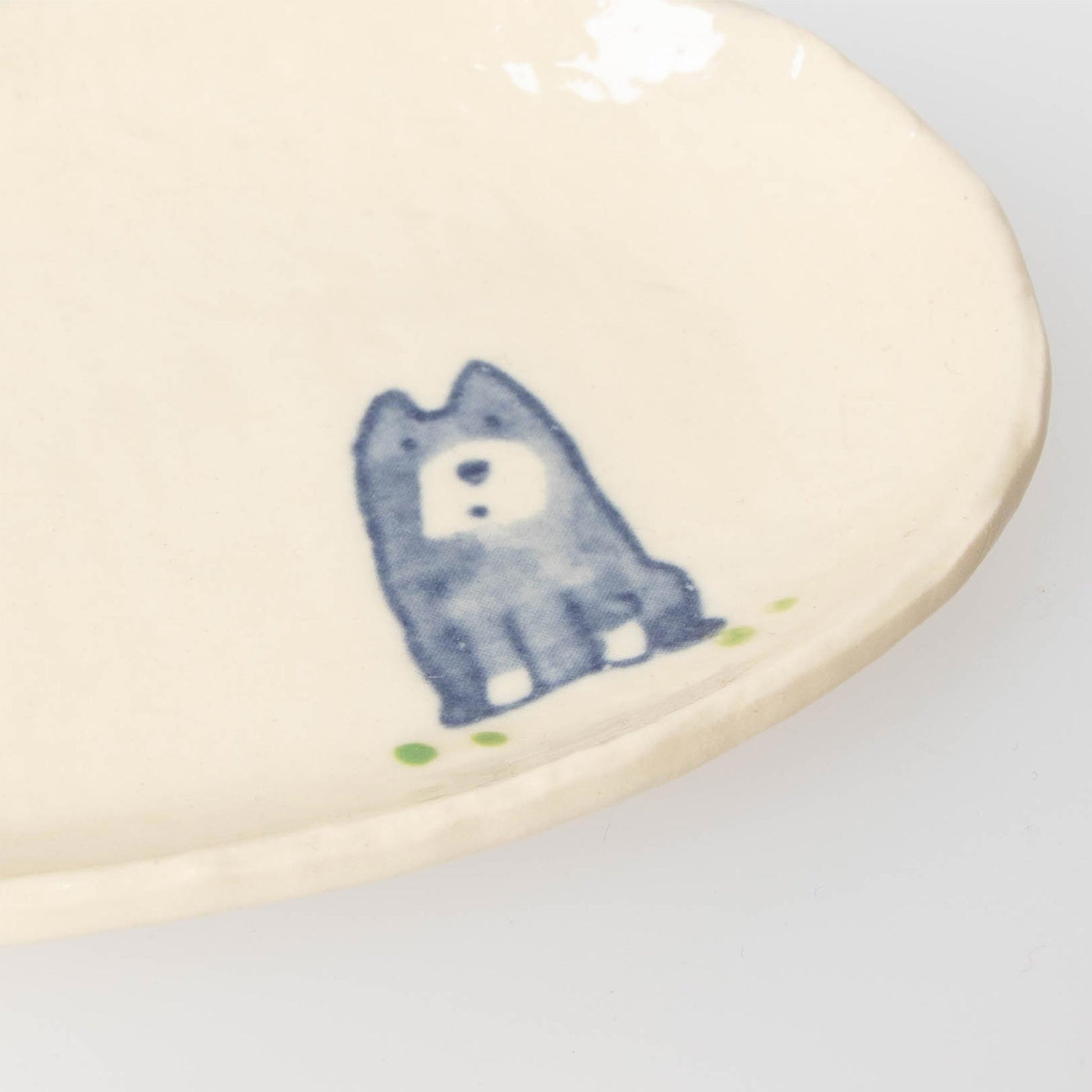 Small Plate - Black Shiba  Sit