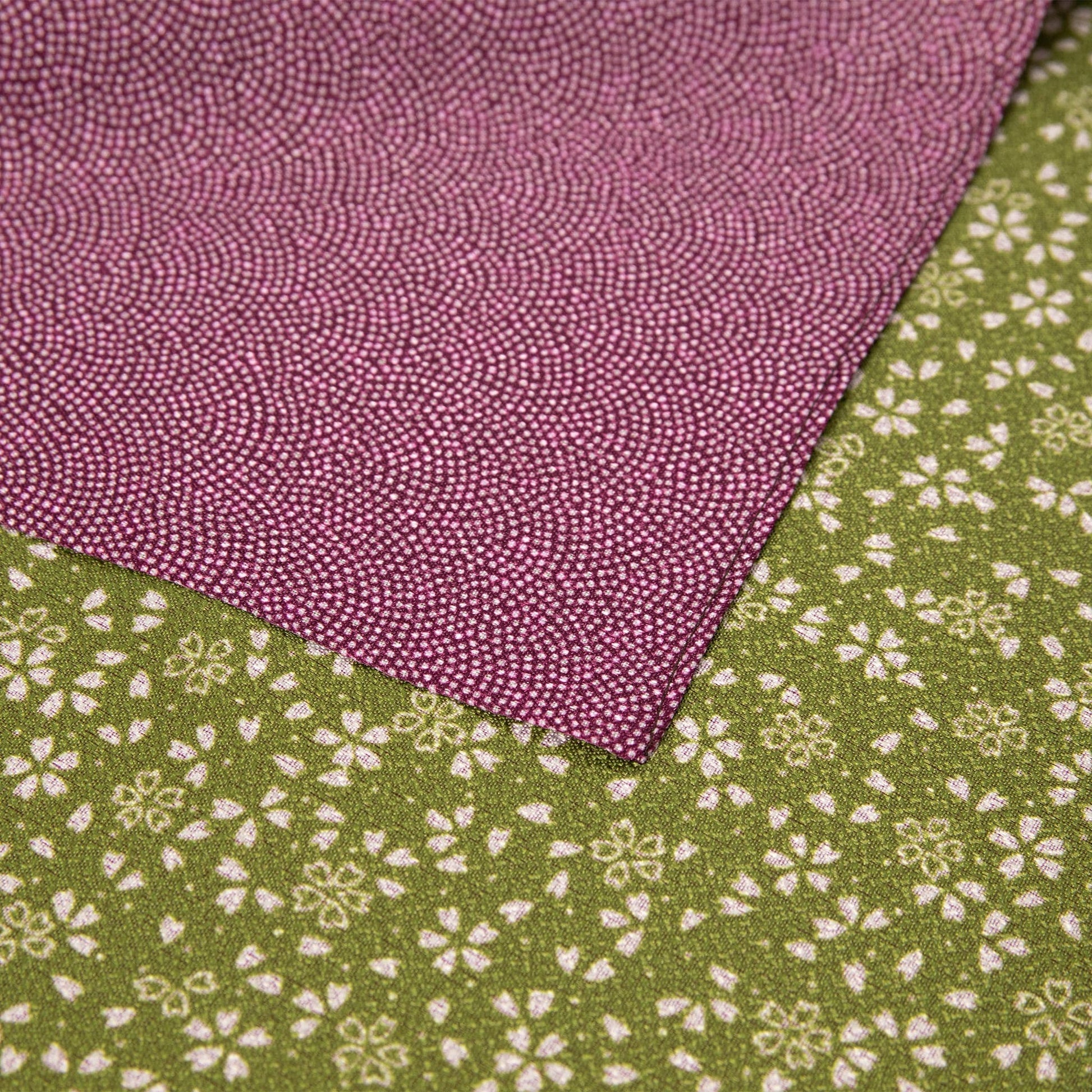 Medium Furoshiki - Amunzen Reversible Sharkskin Pattern / Sakura Purple Green
