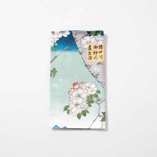 Small Furoshiki - Suijin Shrine and Massaki on the Sumida River Hiroshige Utagawa