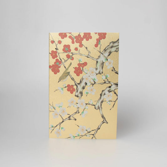 Fukui Asahido Greeting Card - Japanese Plum Blossoms and Nightingale