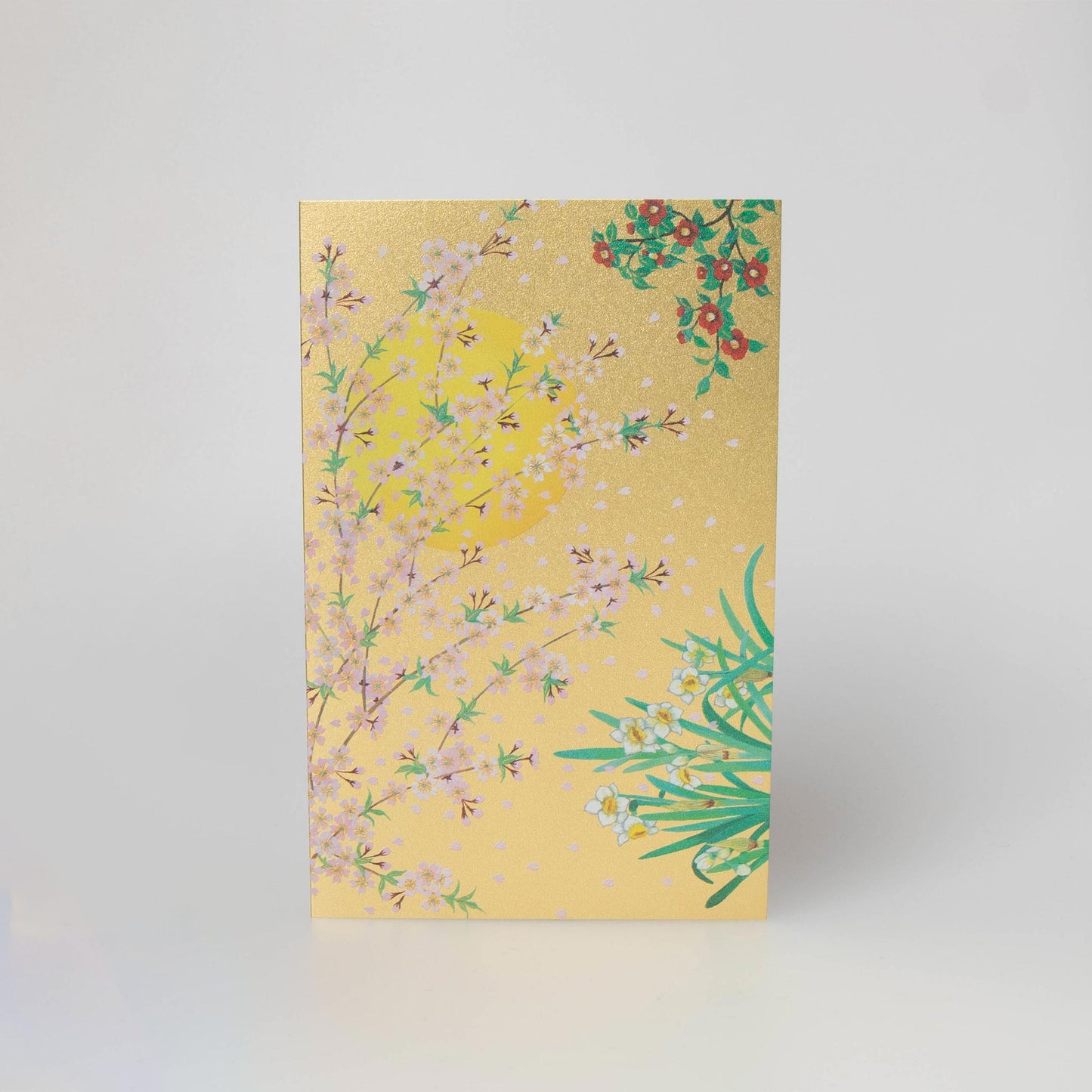 Fukui Asahido Greeting Card - Flowers and Moon