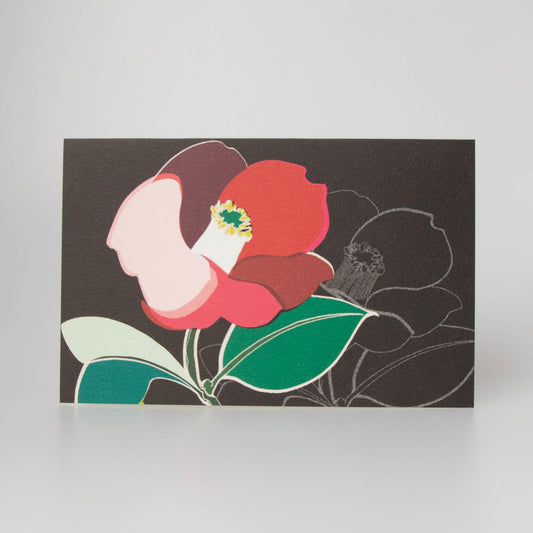 Fukui Asahido Greeting Card - Flower Black