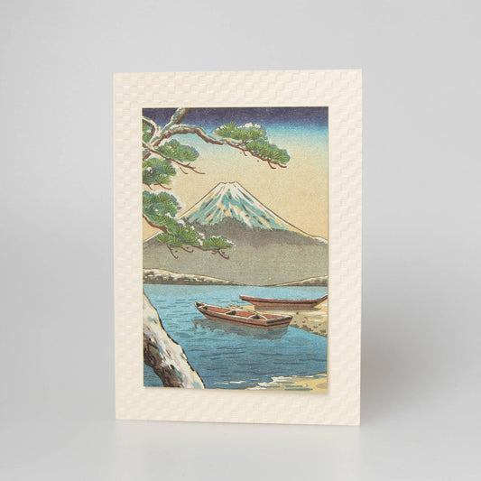 Fukui Asahido Greeting Card - Mt.Fuji from Lake