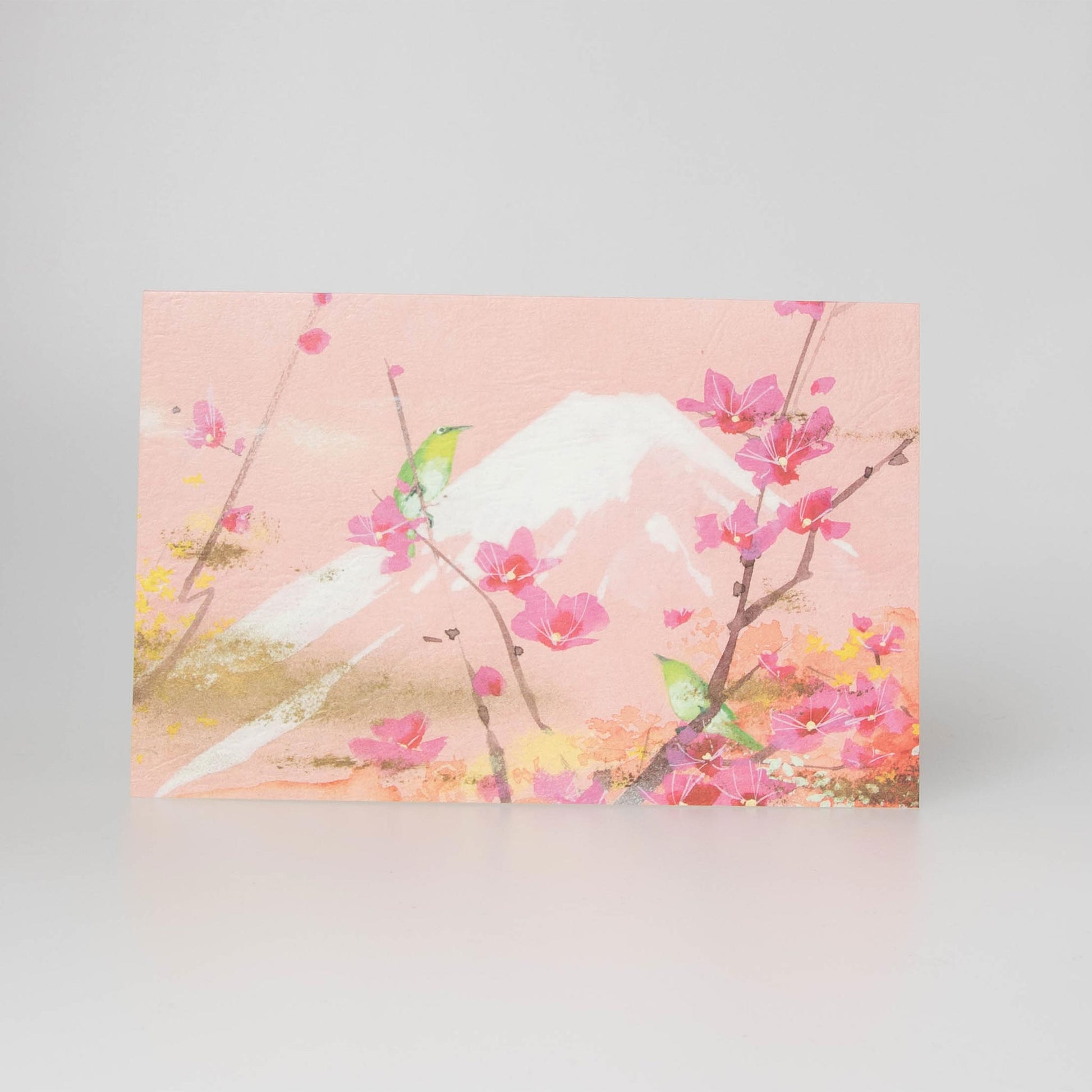 Fukui Asahido Greeting Card - Beautiful Japan Japanese Nightingale and Fuji