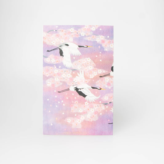 Greeting Card - Cranes and Flowers