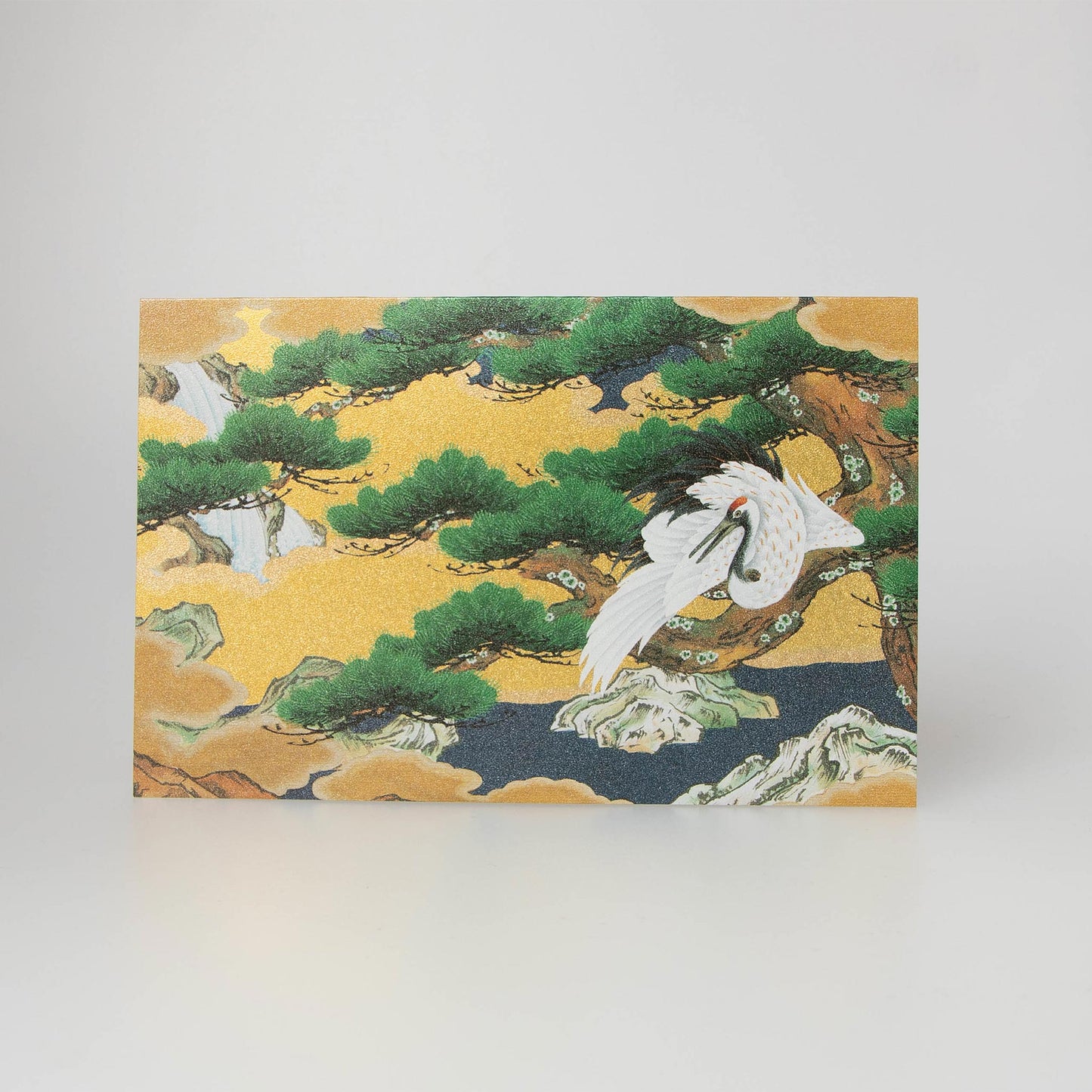 Fukui Asahido Greeting Card - Crane and Tree
