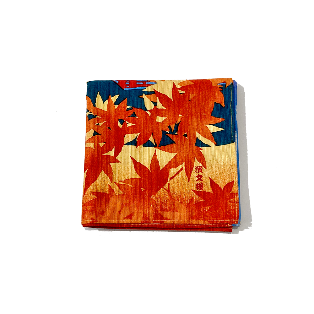 Small Furoshiki -  Autumn Leaves & Pagoda