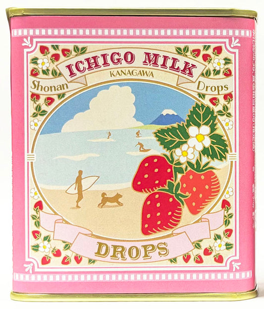 Shonan Strawberry Milk Drops - Japanese Sweets in Charming Tin