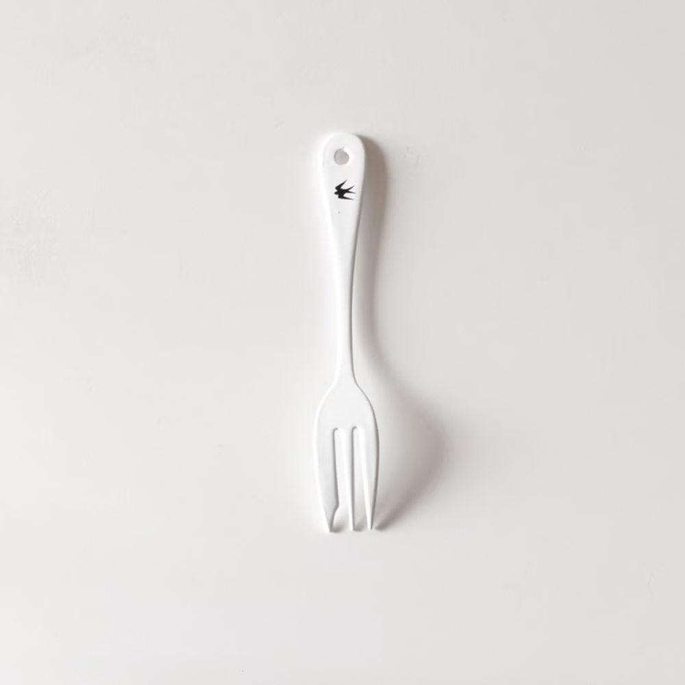 Tsubame Enamel Cake Folk White