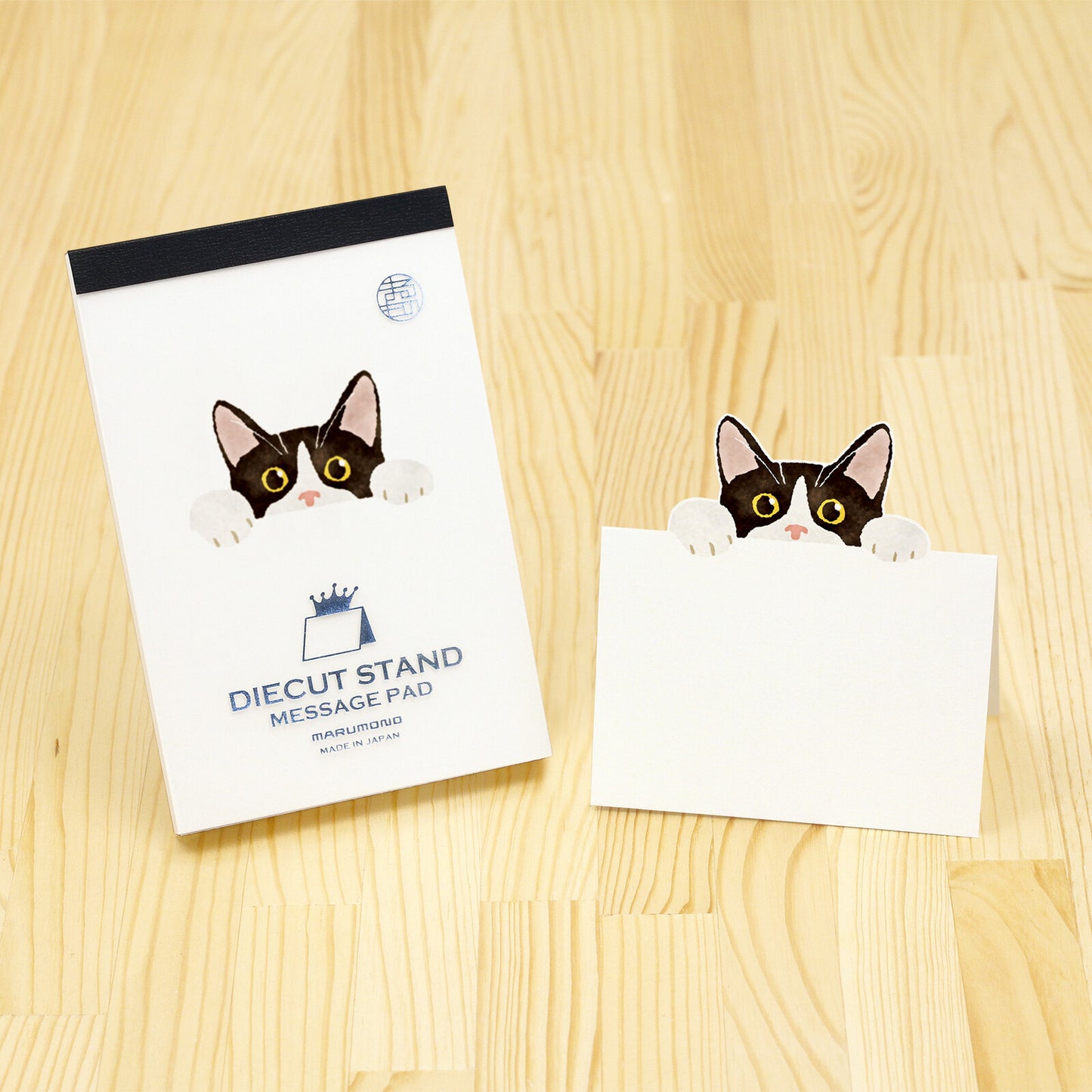 Japanese Die-Cut Pop-Up Memo Pad – Tuxedo Cat | Cute Cat Desk Note Pad