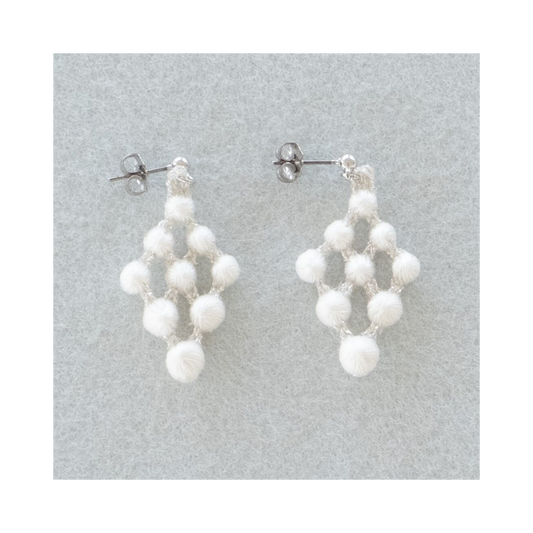 Argyle Earrings - Ivory x Silver