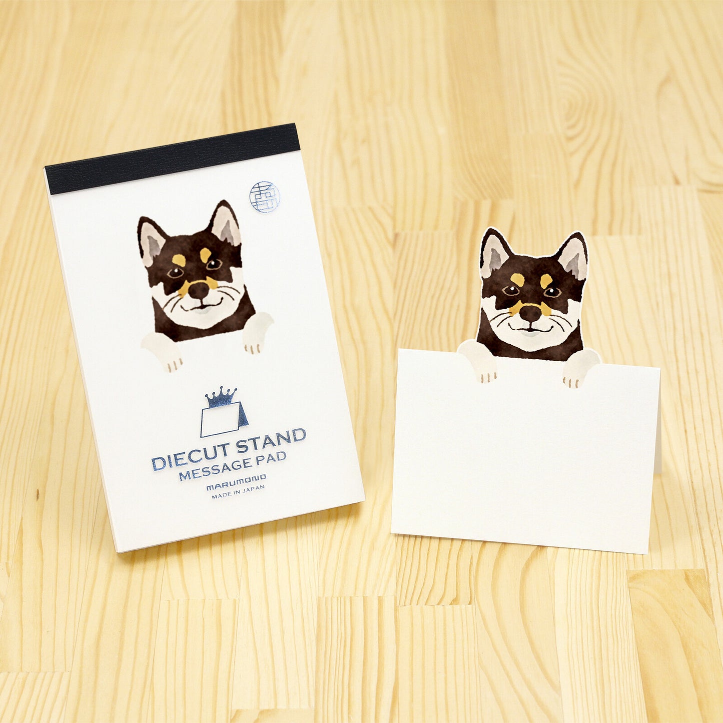 Japanese Die-Cut Pop-Up Memo Pad – Black Shiba Inu | Kawaii Dog Stationery