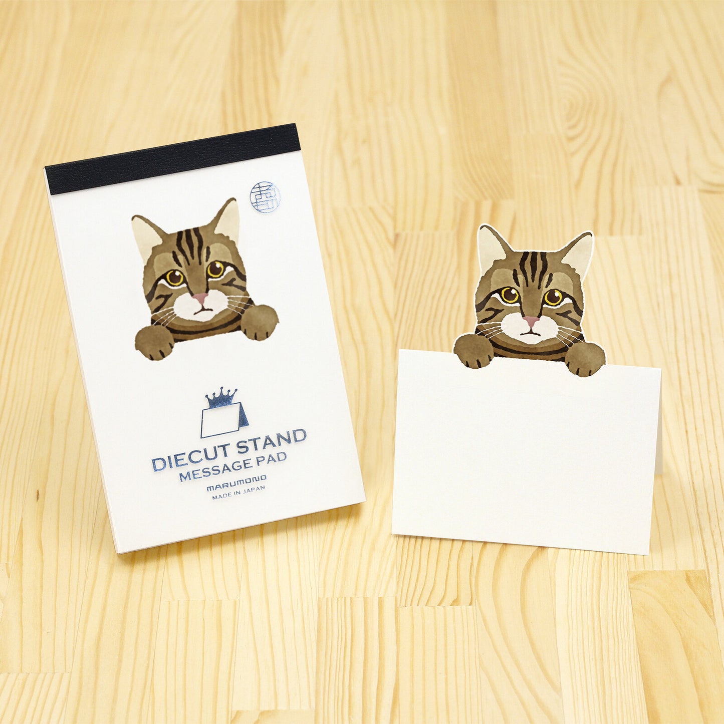 Japanese Die-Cut Pop-Up Memo Pad – Brown Tabby Cat | Kawaii Cat Stationery