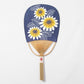 Japanese Uchiwa Fan - Indigo Sunflowers