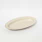 Rimmed Oval Plate Matte Beige 24cm