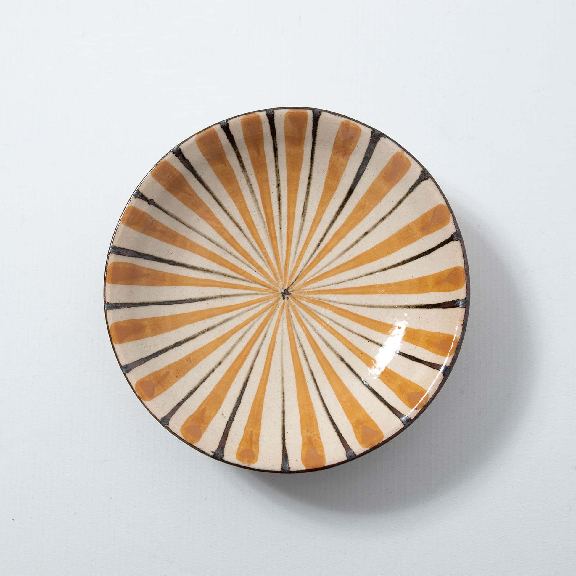 Shallow Bowl Two-Tone Tokusa Orange 18.2cm