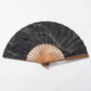 Folding Fan - Chirimen Wave Navy