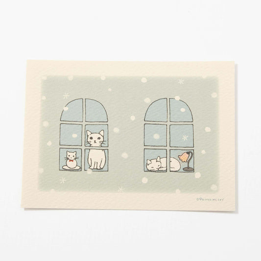 Seasonal Postcard Snow by POTTERING CAT