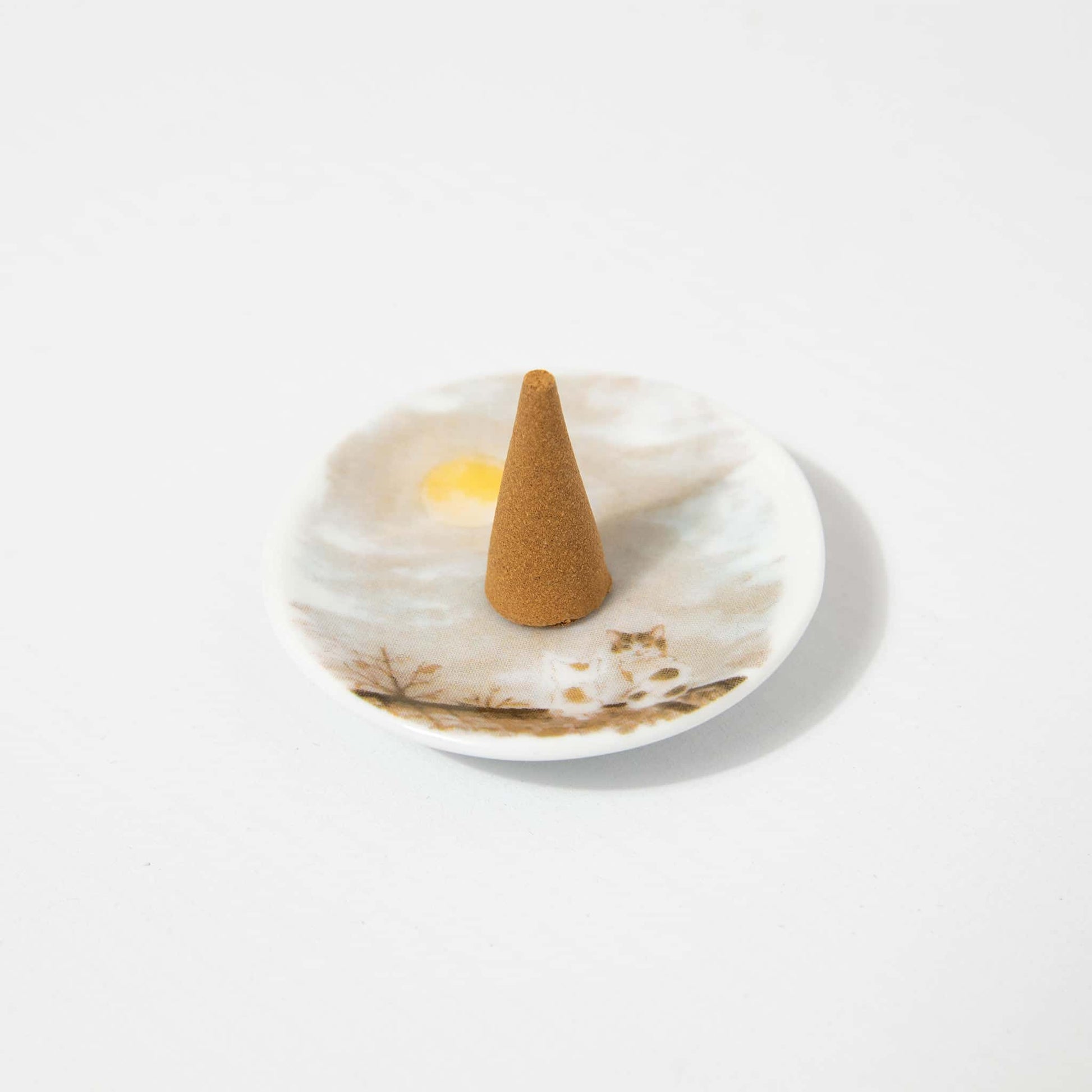 Incense Cones with Plate - Relax Cat Late Autumn
