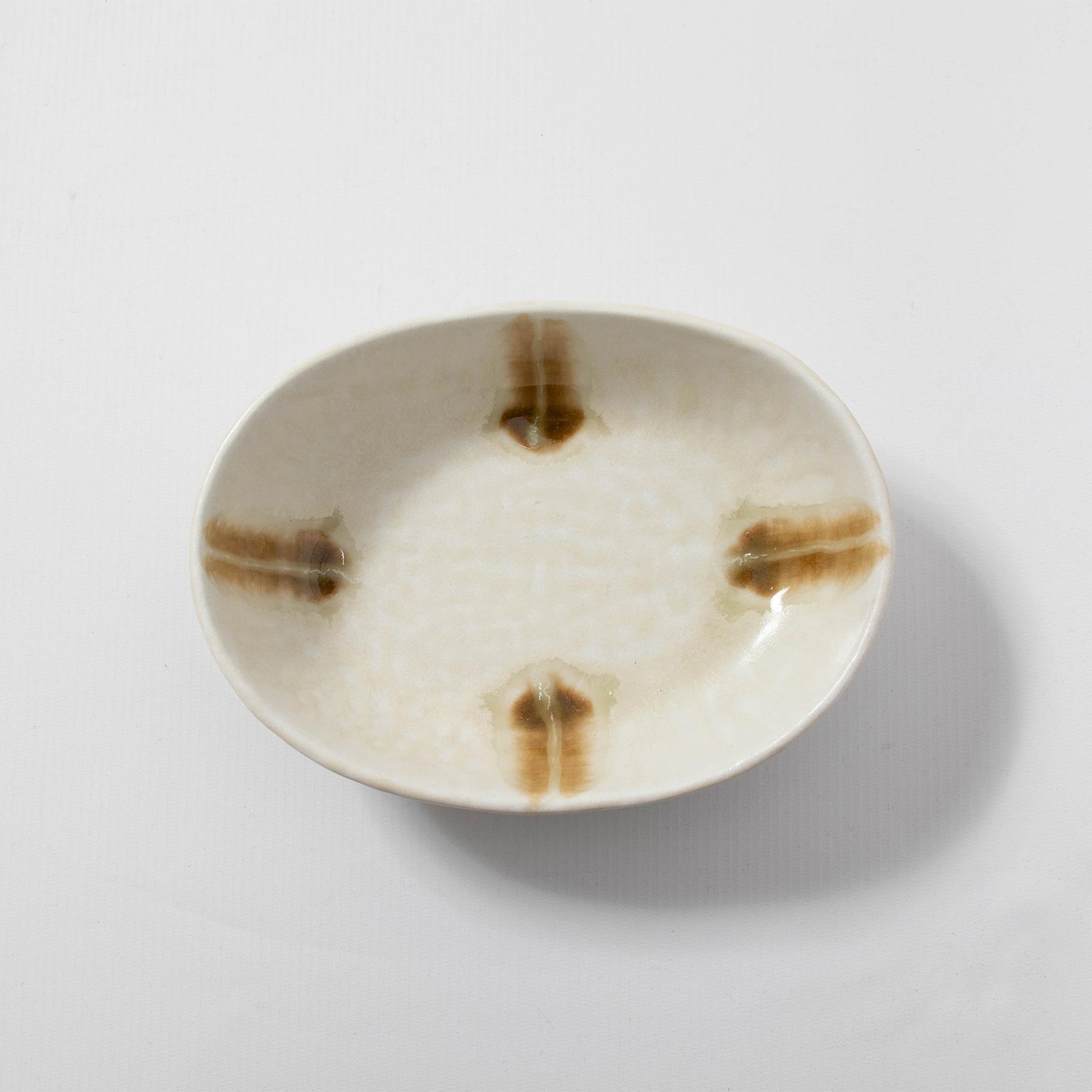 Oval Bowl Amber Tokusa 20.5cm