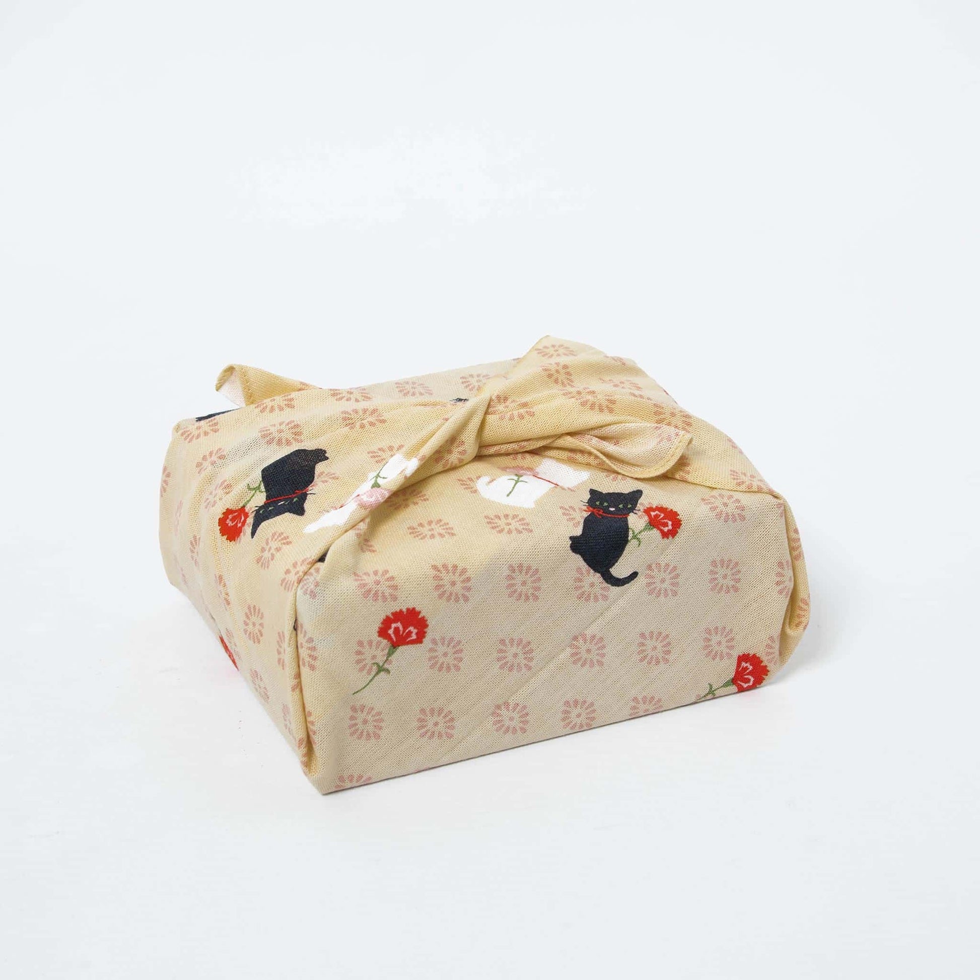 Tenugui Handkerchief - Cat's "Thank You" (Yellow)